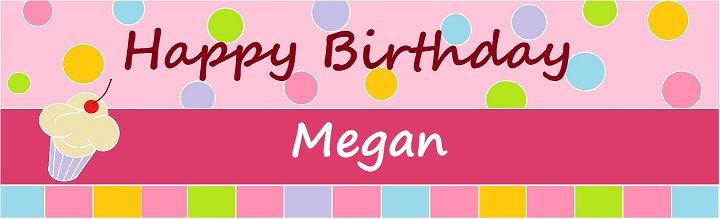 HBD Sweet Cupcake Pink Customized Banner